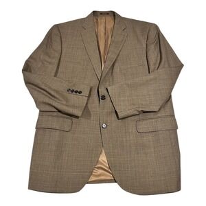 Peter Millar Tailored by Nordstrom Men's 44R Gray Plaid Wool Suit Jacket Blazer‎